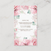 Pink Flowers and Candle Lit Lantern Business Card (Back)