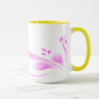 pink flowers and dots mug - jumbo mug