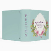 Pink Flowers And Frame Bridal Shower Photo Album 3 Ring Binder (Background)