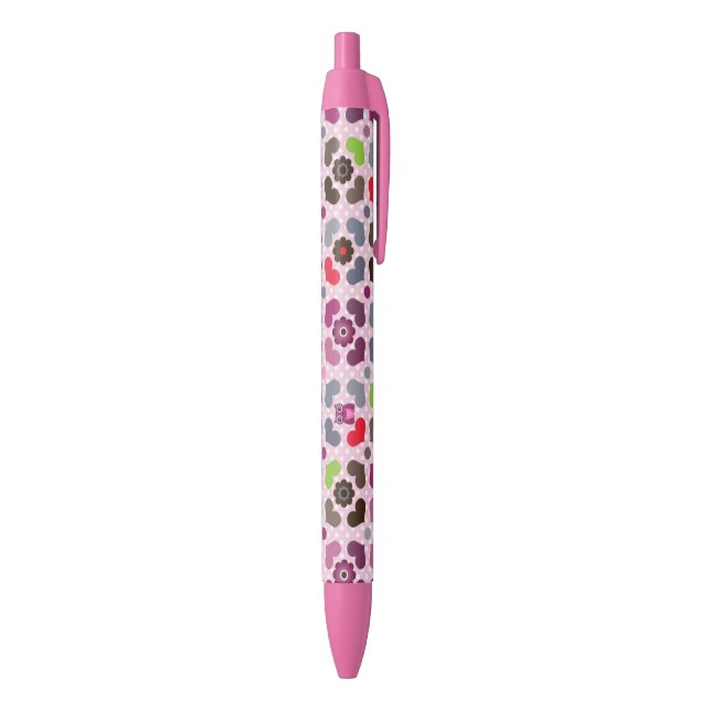 pink flowers and owls pattern pen (Bottom (Vertical))