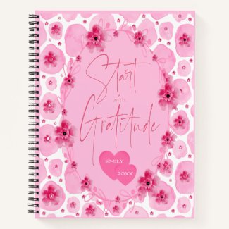 Pink Flowers and Petals Pretty Floral Gratitude