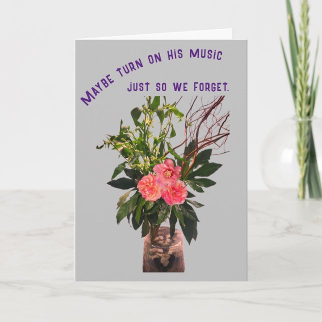 Pink Flowers and Poem Card (Front)