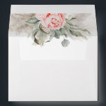 Pink Flowers and Sage Greenery Elegant Soft Boho E Envelope<br><div class="desc">White pink flowers and pampas grass elegant envelopes</div>