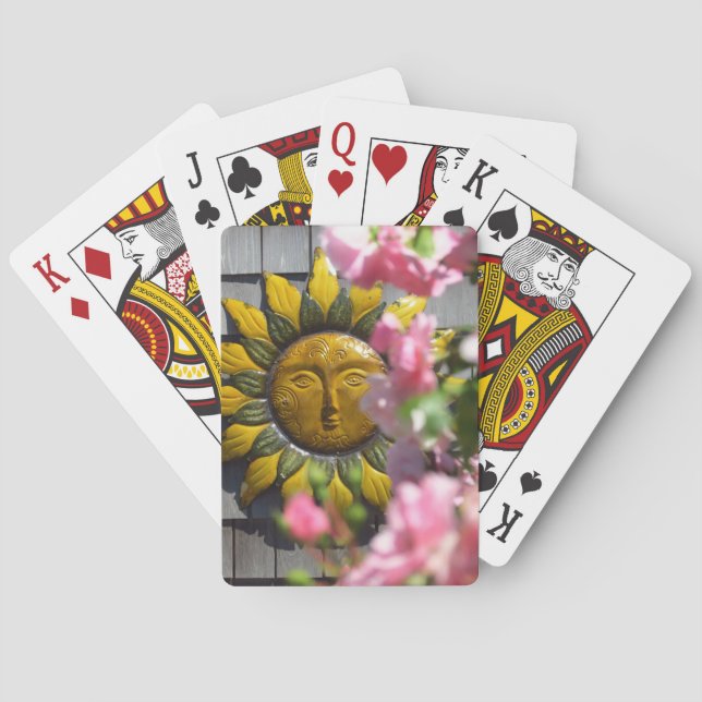 Pink Flowers and Sun - Martha's Vineyard Poker Cards (Back)
