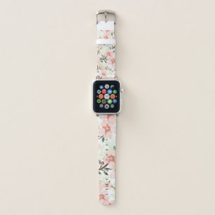 Pink flowers apple watch band