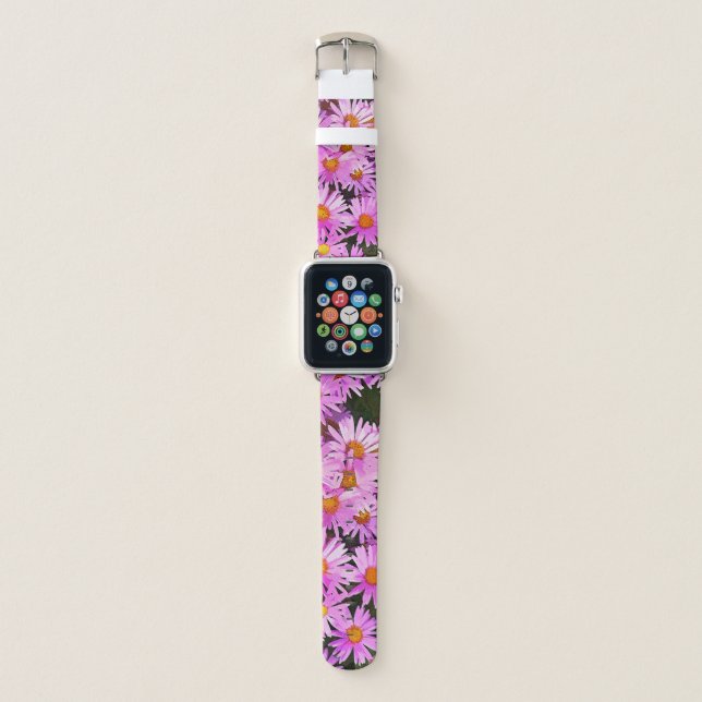 PINK FLOWERS APPLE WATCH BAND (Front)