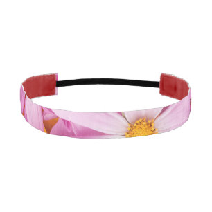 Pink Flowers Athletic Headband
