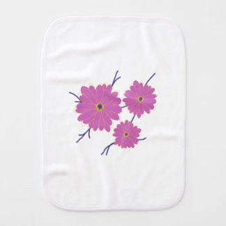 Pink Flowers Baby Burp Cloth