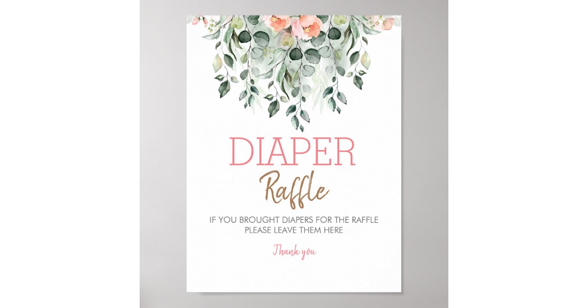 Pink Flowers Baby Shower Fully Customizable Sign Zazzle