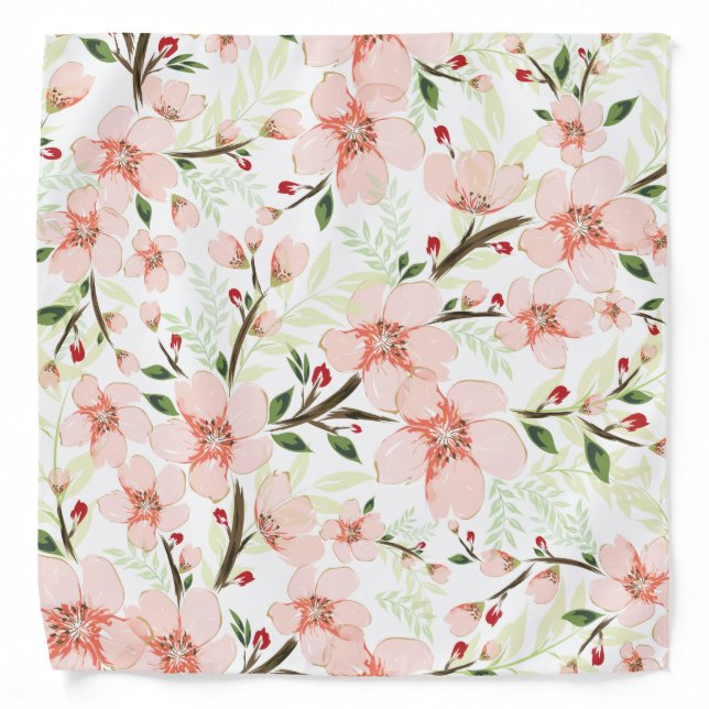 Pink flowers bandana (Front)