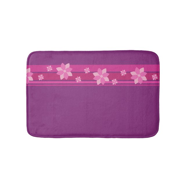 Pink Flowers Bath Mat (Front)