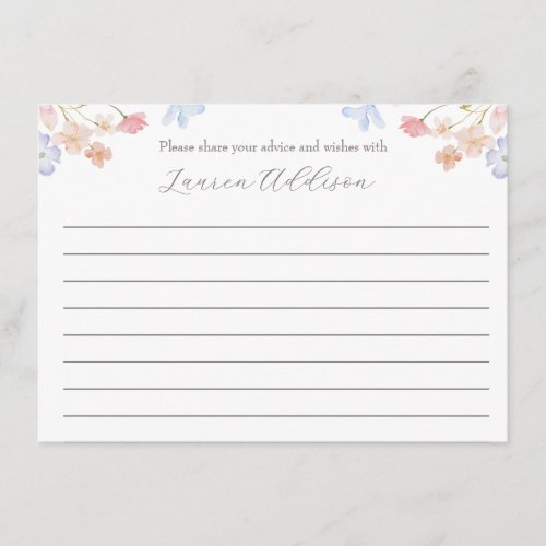 Pink FLowers  Beautiful Floral Advice Cards