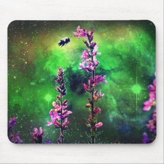 Pink Flowers & Bee Against The World Mouse Pad
