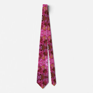 Pink Flowers Blossoms Neck Tie