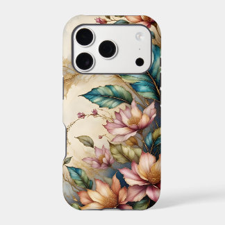 Pink Flowers Blue Green Leaf Garden Floral iPhone 17 Pro Case
