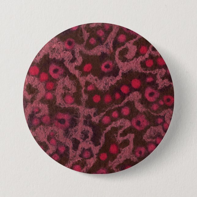 Pink Flowers Blush Curves whimsical floral pattern Pinback Button (Front)