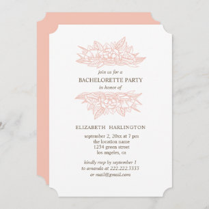 Pink flowers. Blush floral bachelorette party Invitation
