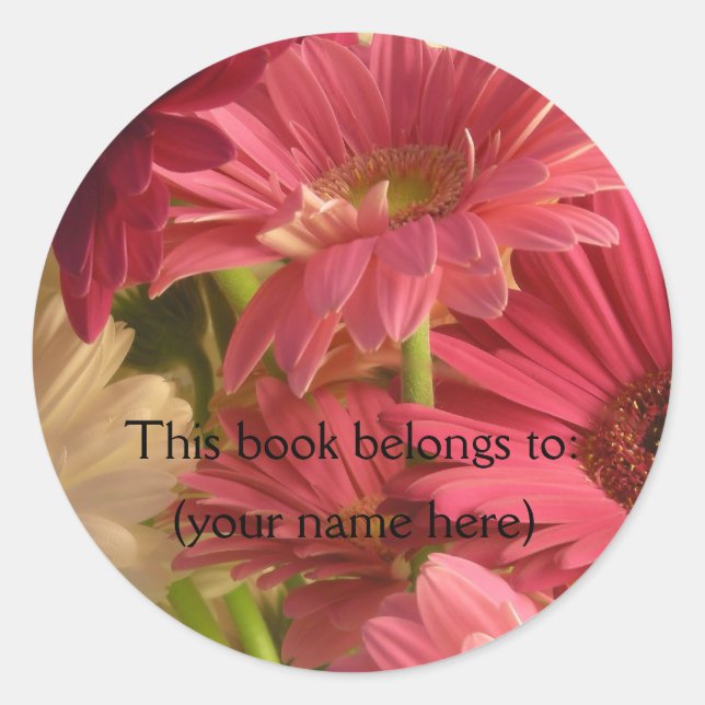Pink flowers bookplate (Front)