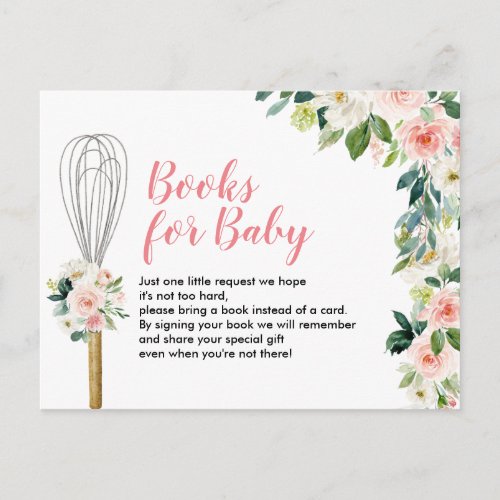 Pink Flowers Books for baby Greenery Invitation Postcard