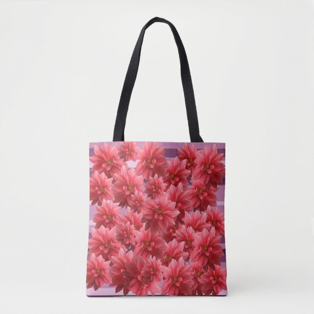 Pink Flowers  Botanical Art  Tote Bag (Front)