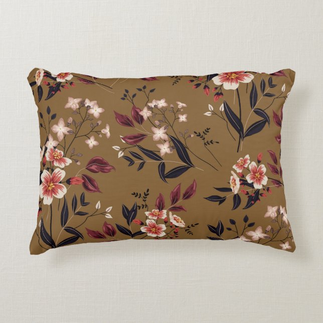 Pink flowers branch, abstract composition. accent pillow (Front)