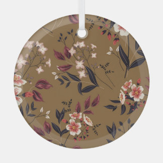 Pink flowers branch, abstract composition. glass ornament