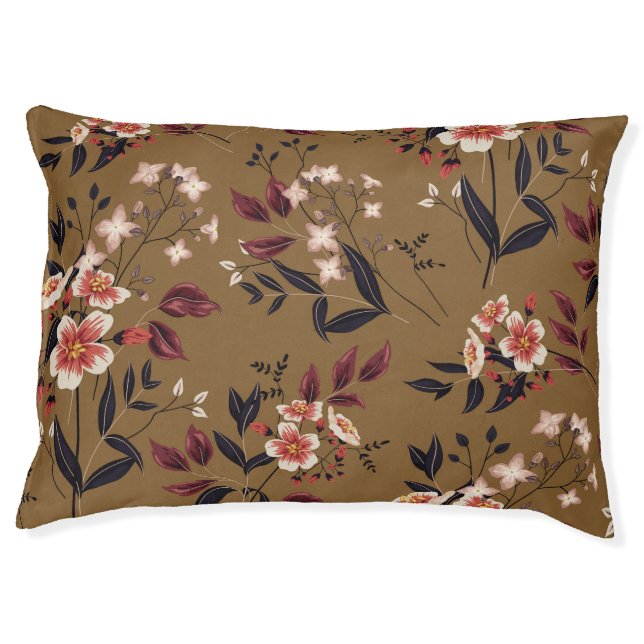Pink flowers branch, abstract composition. pet bed (Front)