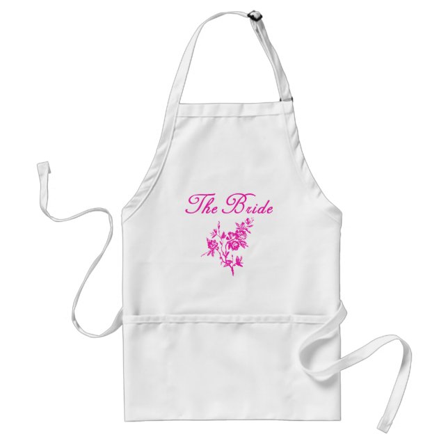 Pink Flowers Bride Products Adult Apron (Front)