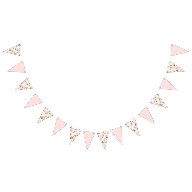 Pink flowers bunting flags (All)