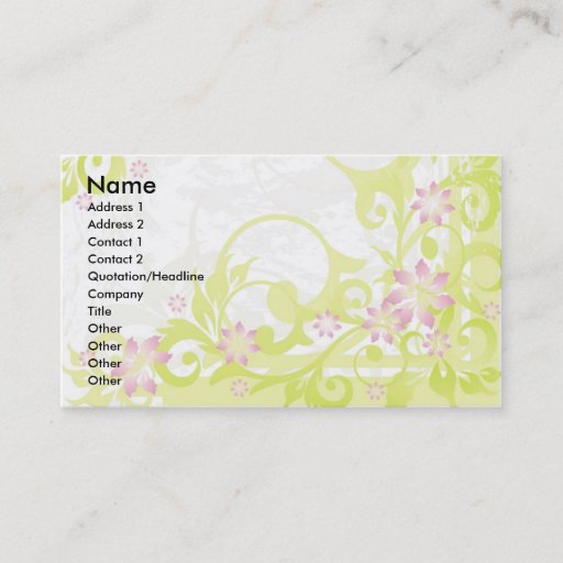 Customizable pink flowers business cards
