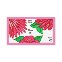 Pink Flowers Business Cards