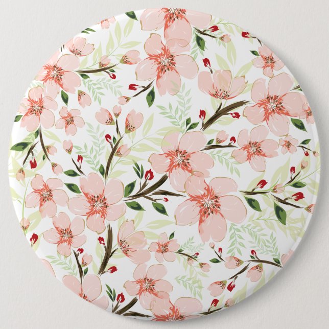 Pink flowers button (Front)