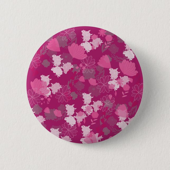 pink flowers button (Front)