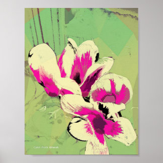 Pink Flowers by Ohio artist Carol Zeock Poster