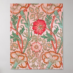 Pink flowers by William Morris Poster