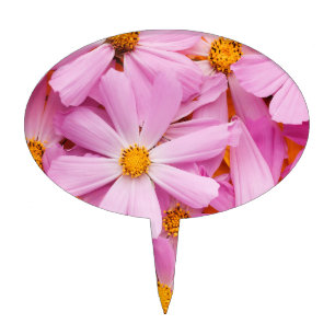 Pink Flowers Cake Topper