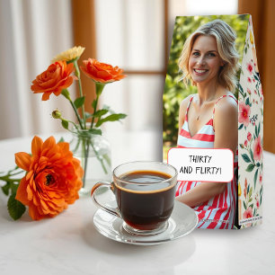 Pink flowers, candles pattern, 30 Birthday photo Roasted Coffee