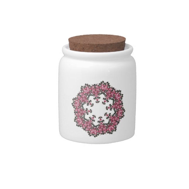 Pink Flowers Candy Jar (Front)