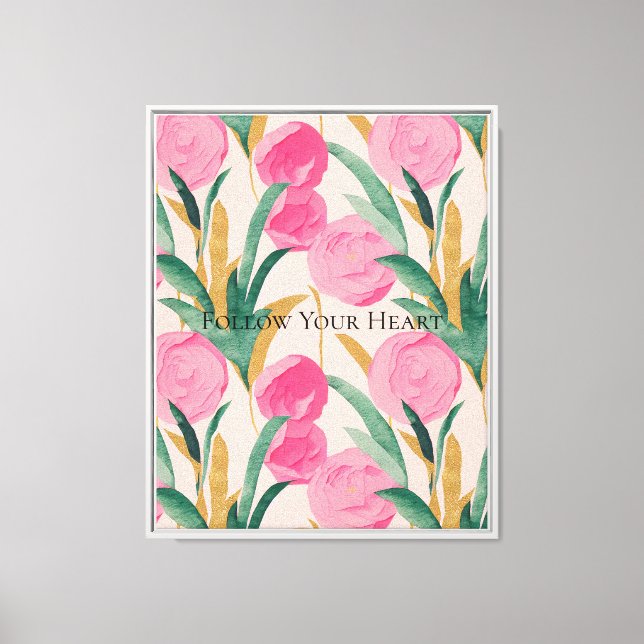 Pink Flowers Canvas Print (Front)