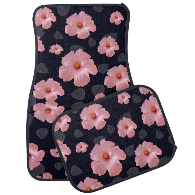 Pink flowers car floor mat (Set)