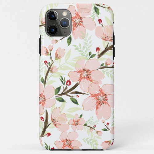 Pink flowers iPhone 11 pro max case