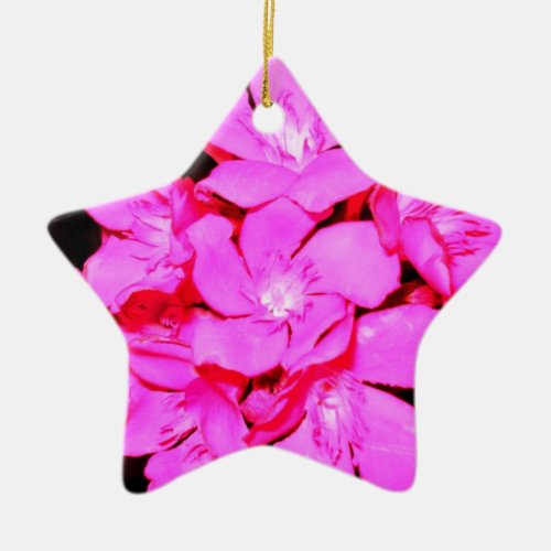 Pink Flowers Ceramic Ornament