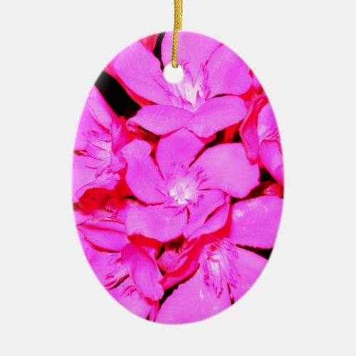 Pink Flowers Ceramic Ornament