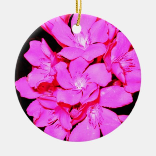 Pink Flowers Ceramic Ornament