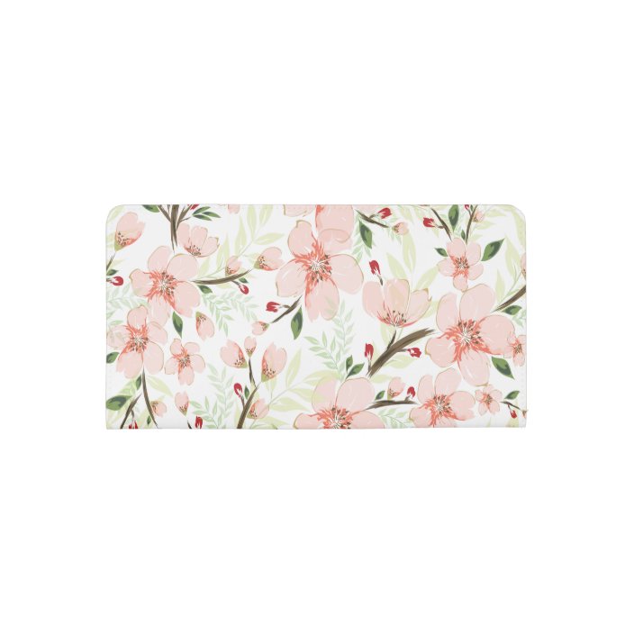 Pink flowers checkbook cover | Zazzle.com