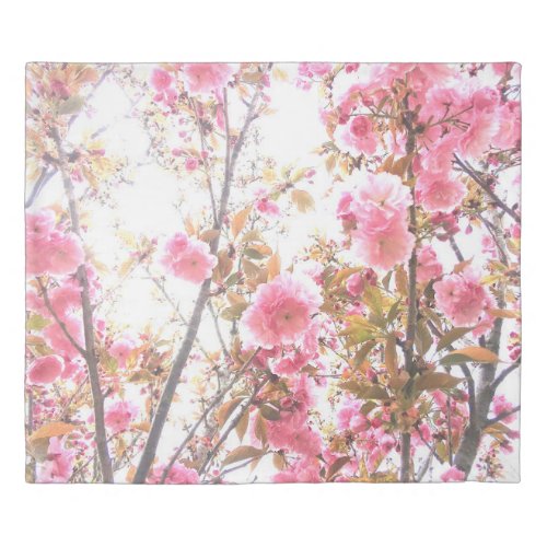 Pink Flowers Cherry Blossom Floral Patterns Cute Duvet Cover