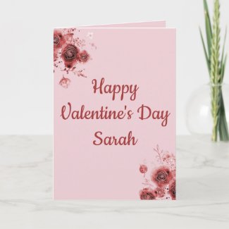 Pink Flowers Christian Valentine's Day Card
