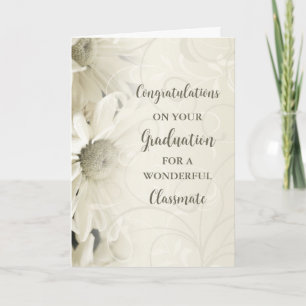 Pink Flowers Classmate Congratulations Graduation Card