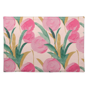 Pink Flowers Cloth Placemat
