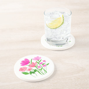 Pink Flowers Coaster